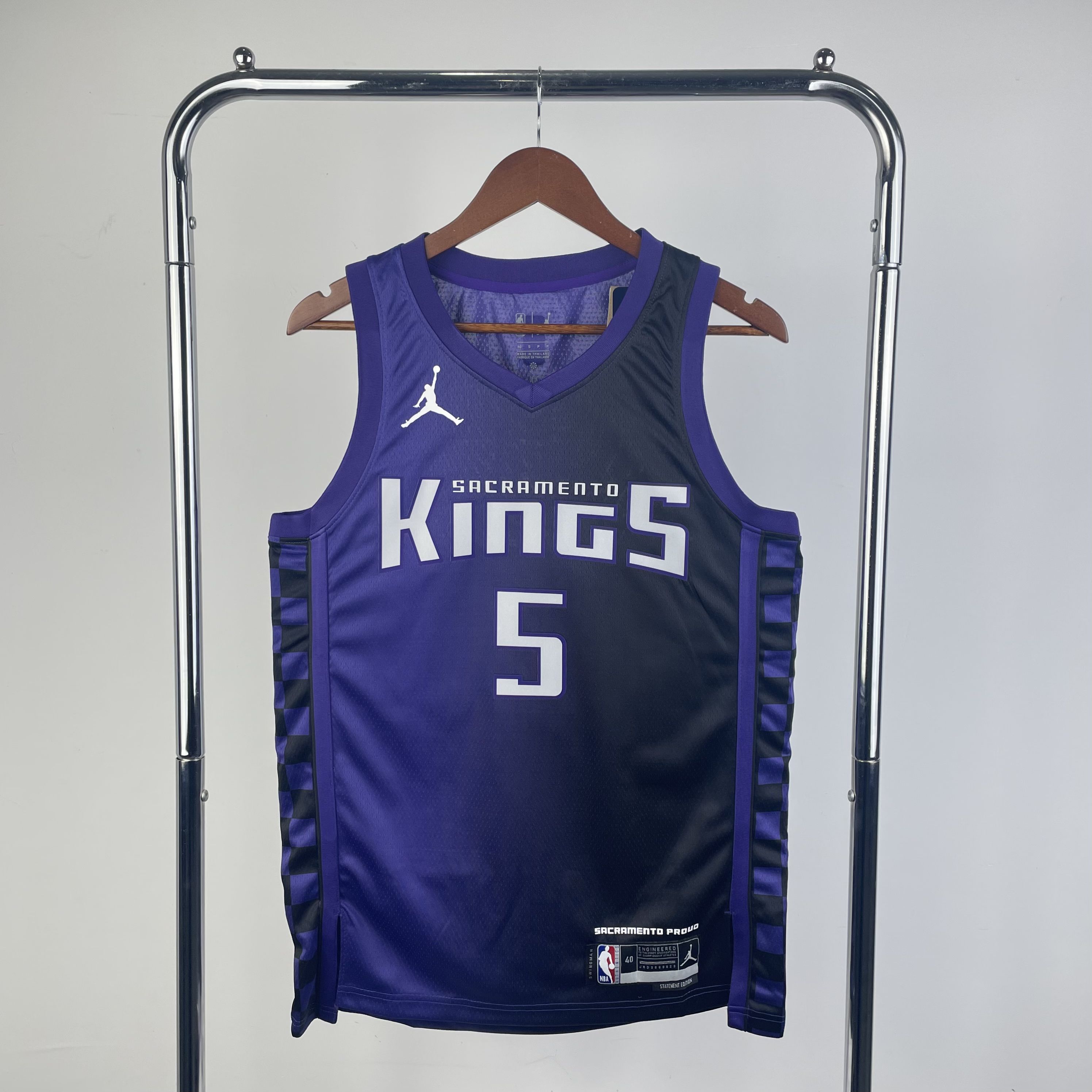 Men Sacramento Kings #5 Fox Purple Season Jordon 2024 NBA Jersey->sacramento kings->NBA Jersey